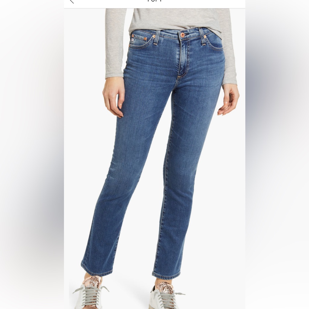 Ag Adriano Goldschmmied Straight Leg Mari Jeans In Medium Blue